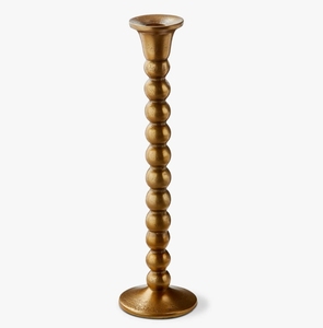 Antique <b>Gold</b> Metal Taper Candle <b>Holder</b>-Elegant Beaded Stem <b>Candlestick</b> Stand Eco-Friendly Durable for Table Centerpiece Home - Product Image 2