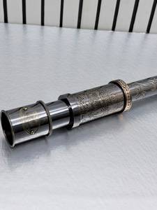 Antique <b>Brass</b> Telescope Etched Cross Angel Design Black Nickel Plating Collectible Art Piece - Product Image 5