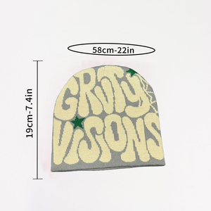 Bonnet tricoté unisexe OEM personnalisé de haute qualité 100 % acrylique, avec étiquette tissée teinte à la lettre, pour l'hiver, le ski et le pêcheur, modèle adulte courant - Product Image 2