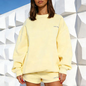 Sudadera Casual de Felpa Francesa de Algodón de Alta Calidad Personalizada con Bordado para Mujer - Product Image 2