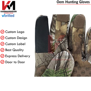 Gants de chasse pour hommes, à doigts entiers, motif camouflage, paume antidérapante, fermeture auto-agrippante, pour usage extérieur par temps frais - Product Image 4