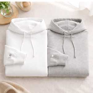 เสื้อฮู้ดดี้ปักลายหัวใจแบบกำหนดเอง ผ้าคอตตอนผสม ยูนิเซ็กส์ สำหรับฤดูใบไม้ร่วงและฤดูหนาว สวมใส่สบายบุด้วยผ้าฟลีซ - Product Image 5