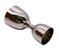 Jigger en laiton double face 30ml 60ml | Outil de mesure de liqueur couleur argent en métal pour barmans et bar à domicile