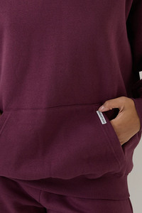 Sudadera con capucha morada extragrande para mujer, informal, holgada, de forro polar, con bolsillo canguro, manga larga, estilo urbano - Product Image 5