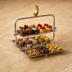 Support de présentation de desserts en acier inoxydable avec plateaux amovibles pour usage professionnel dans l'hôtellerie - Product Image 3
