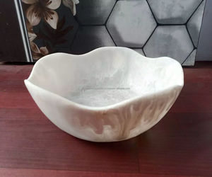 Classic Dishwater Safe Durable Epoxy Resin White Swirl Salad Bowl At The Lowest Prices Epoxy Resin <b>Dinnerware</b> Manufacturer - Product Image 2