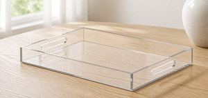 Clear <b>Plastic</b> Round Glossy Modern <b>Serving</b> <b>Tray</b> Lightweight Organizer for Home and Events for Donut Display - Product Image 2