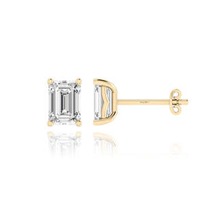 2.00 CTW Emerald Cut Lab Grown Diamond Stud <b>Earrings</b> IGI Certified 14K Solid Gold Classic Solitaire Screw <b>Back</b> for Women - Product Image 1