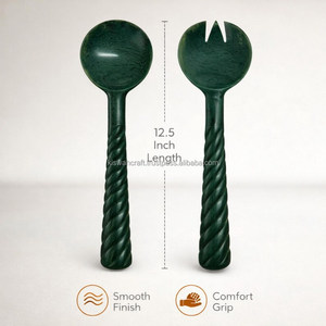 High <b>End</b> Modern Decorative Resin Salad Serving Spoon Fork Long Handle Durable Party Use Stylish Handmade Server American Style - Product Image 6