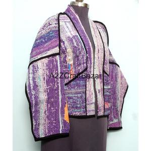 Veste Kantha vintage imprimée en coton pur 100% faite à la main, multicolores, prix de gros, veste matelassée de qualité supérieure - Product Image 4