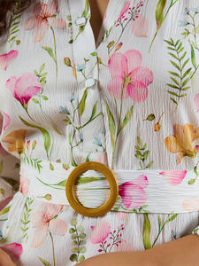 Robe longue légère et confortable pour les occasions spéciales, broderie artisanale Siddharth, nouveau design, imprimé au bloc, en georgette, écologique et naturelle. - Product Image 4