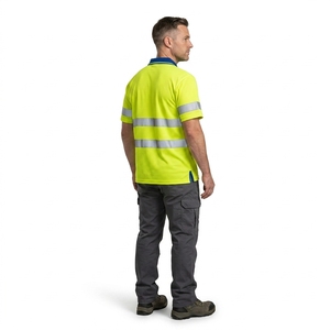 Polo de travail haute visibilité réfléchissant, vente en gros, OEM, tissu en coton, coupe-vent, résistant à l'eau, respirant, uniforme - Product Image 2