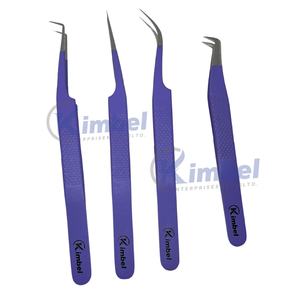 Pinzas de pestañas de visón profesionales para extensiones de pestañas de volumen personalizables con logotipo y punta de fibra de acero inoxidable - Product Image 5