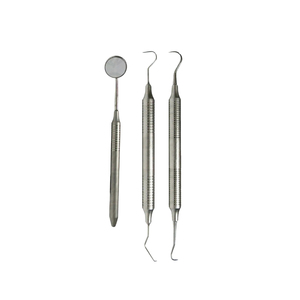 เครื่องมือขูดหินปูนแบบ Bone Bridge ยี่ห้อ German Dental Scaler พร้อมกระจกตรวจฟัน # 5 ชิ้นสแตนเลสสตีลแบบใช้ซ้ำได้ คลาส 1 CE - Product Image 1