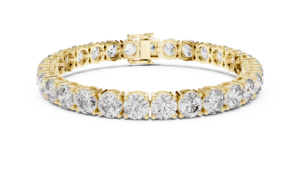Bracelet de luxe en or jaune massif 18 carats plaqué rhodium avec diamants de laboratoire taillés, idéal pour le quotidien, le bureau, les mariages et les fiançailles pour femme - Product Image 2