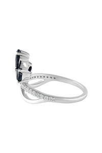 แหวนเพชรและไพลินสีน้ำเงินในตัวเรือนเงินแท้ 92.5 รุ่น KLSR-11173 - Product Image 4