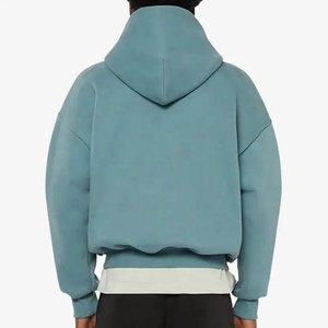 Sudadera con capucha de algodón puro para hombre, con estampado puff y lavado ácido, de manga larga, forro polar, bordada, para invierno, de outlet de fábrica. - Product Image 4