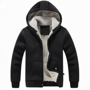 Chaqueta con capucha y cremallera de peso pesado oscuro de algodón Real personalizada de alta calidad Sudadera con capucha de algodón con cremallera completa cálida - Product Image 3