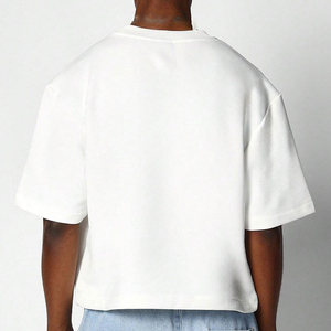 Camiseta blanca de manga corta con cuello redondo para hombre, corte regular, informal, de algodón, lisa, de color sólido, camisetas personalizadas para hombre - Product Image 2