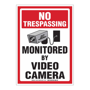 Brady No Trespassing Video <b>Camera</b> Warning Sign for <b>Indoor</b> and Outdoor Security Areas - Product Image 2