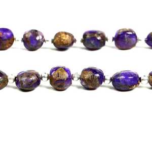 Perles de pépites d'améthyste cuivrée rares 6x8-8x10mm, améthyste naturelle, turquoise cuivrée, perles de pierres précieuses pour la création de bijoux, brin de 8 pouces - Product Image 4
