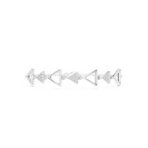 Bracelet en or rose massif 9K 10K 14K 18K avec diamants CVD de laboratoire VVS DEF, motif triangle géométrique et chaîne chevron - Product Image 6