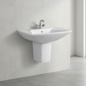 Vistaar Hospital & Villa Use Half Pedestal Ceramic Wash Basin With Modern Design Water Resistant - Product Image 3