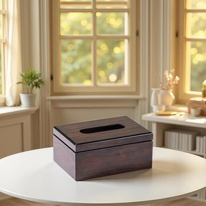 Luxury Walnut Tissue <b>Box</b> | Wooden <b>Paper</b> Holder for Bathroom & Living Room | Modern Desktop <b>Storage</b> Case | Home Decor Organiser - Product Image 4
