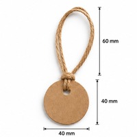 Étiquettes suspendues rondes personnalisées en kraft avec cordon naturel pour vêtements, sacs et étiquettes de marques de mode