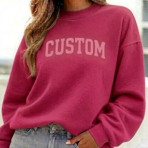Sweat-shirt oversize pour femme en molleton polyester/coton de qualité supérieure, col montant, coupe ample, brodé, séchage rapide, respirant, entièrement fonctionnel - Product Image 1