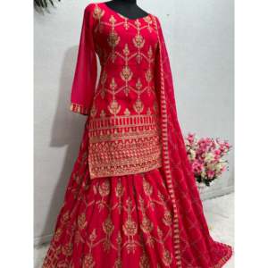 Robes de créateur, ensemble de lehenga et de dupatta avec broderie chinoise, tenue élégante - Product Image 2
