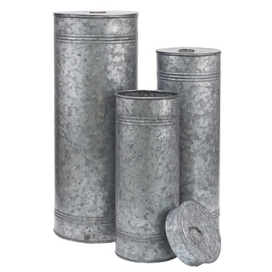 Juego de botes de acero galvanizado altos de Venta caliente con tapas para almacenamiento de cocina contenedores de almacenamiento decorativos para la venta - Product Image 1