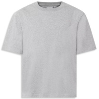 T-shirt ample vintage streetwear pour homme en coton épais délavé à l'acide avec logo frontal