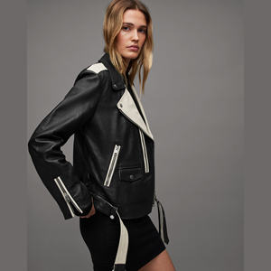 Chaqueta de Motocicleta Estampada de Primera Calidad para Mujer, con Mangas Largas de Cuero, Chaqueta Bomber de Invierno, Chaqueta de Cuero para Mujer - Product Image 3