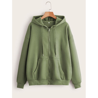 Sweat-shirt à capuche zippé pour homme, toutes couleurs, coupe ample, en coton French Terry, style décontracté, pour l'automne, avec poche avant