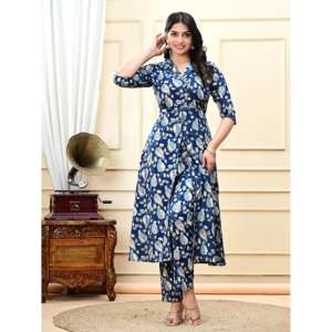 ชุดสูทสัลวาร์สไตล์ลำลองสำหรับผู้หญิงจาก Aarti Fashion ผ้าเนื้อนุ่ม แขนสามส่วน ปกคอพับได้ ใส่ได้ทุกฤดู - Product Image 3