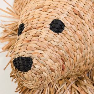 Décoration murale écologique en jacinthe d'eau, lion tissé à la main, ornement animal naturel pour la décoration moderne de chambre d'enfant - Product Image 5