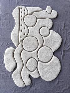Tapis durables en laine/soie tuftés à la main pour les sols du salon et de la salle à manger |   Tapis modernes à poils longs - Doux, confortables et lavables - Product Image 5