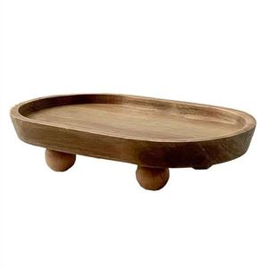 Handcrafted Polished Wood Display Block Pedestal Stand Multipurpose Holder Modern Serving Platform Decorative Home <b>Table</b> Accent - Product Image 3