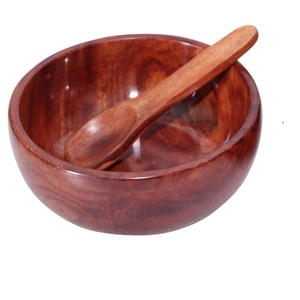 Tazón de Madera 100% Puro para Servir Comidas Familiares, Mezclar Ensaladas, Presentar Bocadillos y como Atractivo Centro de Mesa - Product Image 1