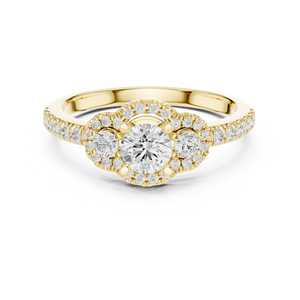 แหวนแต่งงานเพชรทรงกลมเพาะเลี้ยงในห้องปฏิบัติการทองคำขาว 14K สำหรับผู้หญิง |   เพชรที่เพิ่งเพาะเลี้ยง - Product Image 6