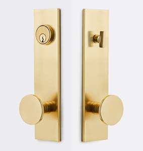 Poignée de porte double en laiton et acier inoxydable, personnalisable, pour meubles et maison, avec fonction passage et confidentialité - Vente chaude - Product Image 4