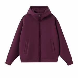 Sudadera con Capucha y Cremallera para Hombre, Talla Grande, Color Sólido, Felpa Francesa, Estilo Casual para Otoño, Corte Regular, Manga Larga, Diseño con Bolsillos - Product Image 6