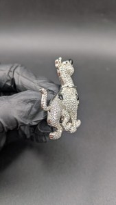 Colgante de Perro de Dibujos Animados con Incrustaciones de Moissanita Redonda, Estilo Hip Hop, para Amantes de los Animales, Ideal para Regalo o Fiesta, Plata 925, Joyería Fina, Colgantes y Dijes - Product Image 3