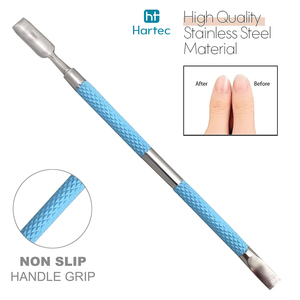 Sky Blue Soft Grip Cuticle Pusher <b>Tool</b>, Dual Sided Sharp Edge Spoon Shaped Double Ended Cuticle Pusher Remover Cuticle Cleaner - Product Image 3