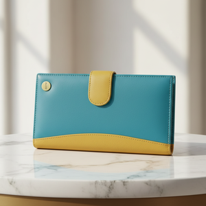 WRIZA Womens Genuine Leather RFID Blocking <b>Wallet</b> Slim Clutch Purse 16 Card Slots 3 Compartments Lightweight Elegant Daily - Product Image 1