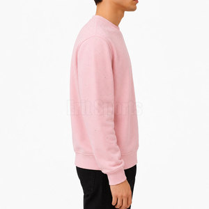 Sudadera de Invierno para Hombre, Cuello Redondo, Mezcla de Algodón Suave, Color Sólido, con Diseño de Logotipo Personalizado, Pedrería, Ecológica y Transpirable - Product Image 4