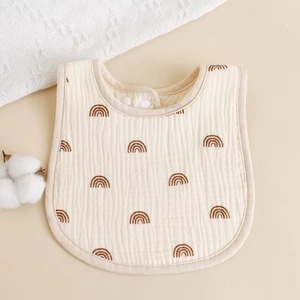 Bavoir bébé crème avec broderie citron, en coton, pour l'alimentation et la salive - Product Image 2