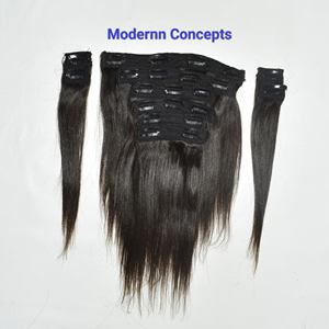Extensiones de Cabello Humano Indio Virgen 100% Natural de la Mejor Calidad, con Cutícula Alineada, de 8 a 36 Pulgadas, Lisas, con Clip - Product Image 2