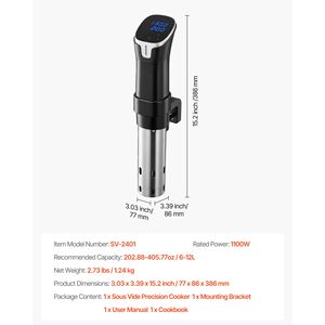 Cucinatore Sous Vide di Precisione da 1100W con WIFI, Display Digitale LED, Circolatore a Immersione, Riscaldamento Rapido, Slow Cooker e Macchina per Cucinare - Product Image 3